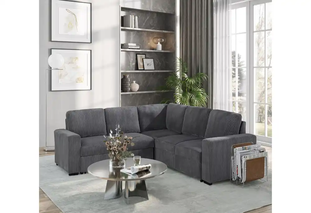 U2660 GREY SOFA BED SECTIONAL W/O CHAISE AND W/O PULLOUT - Global Furniture USA
