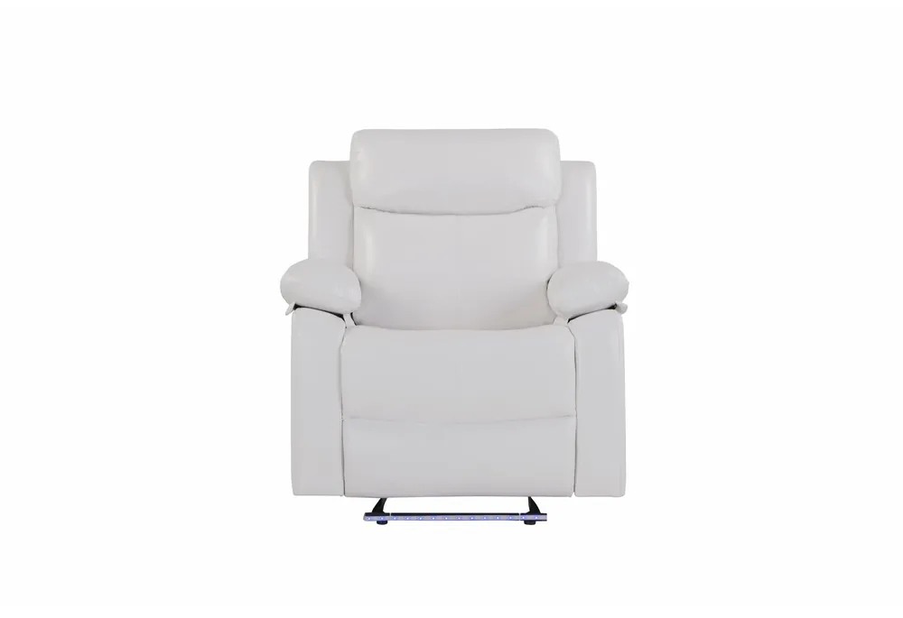 U6026 BLANCHE WHITE GLIDER RECLINER WITH LED - Global Furniture USA