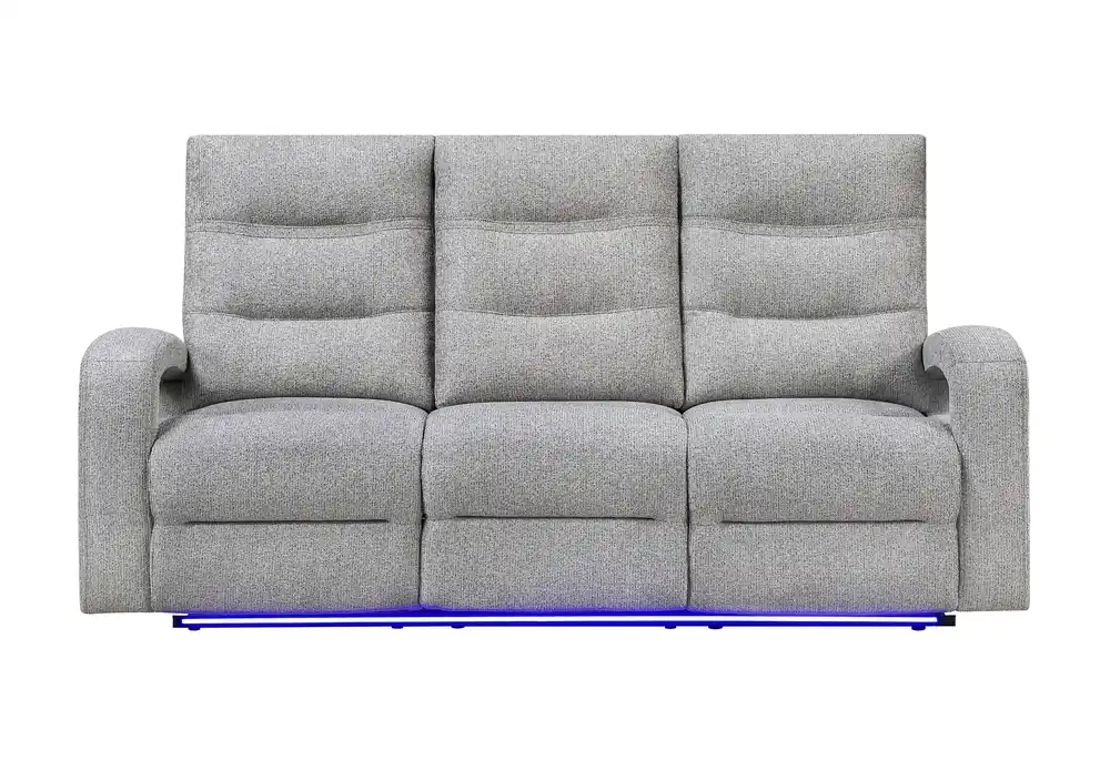 U6611 GREY 15 POWER RECLINING SOFA WITH LED - Global Furniture USA