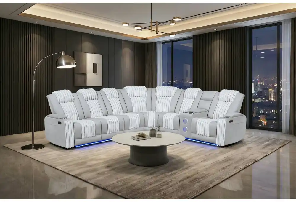 U8000 GREY P2 SECTIONAL WITH LED - Global Furniture USA