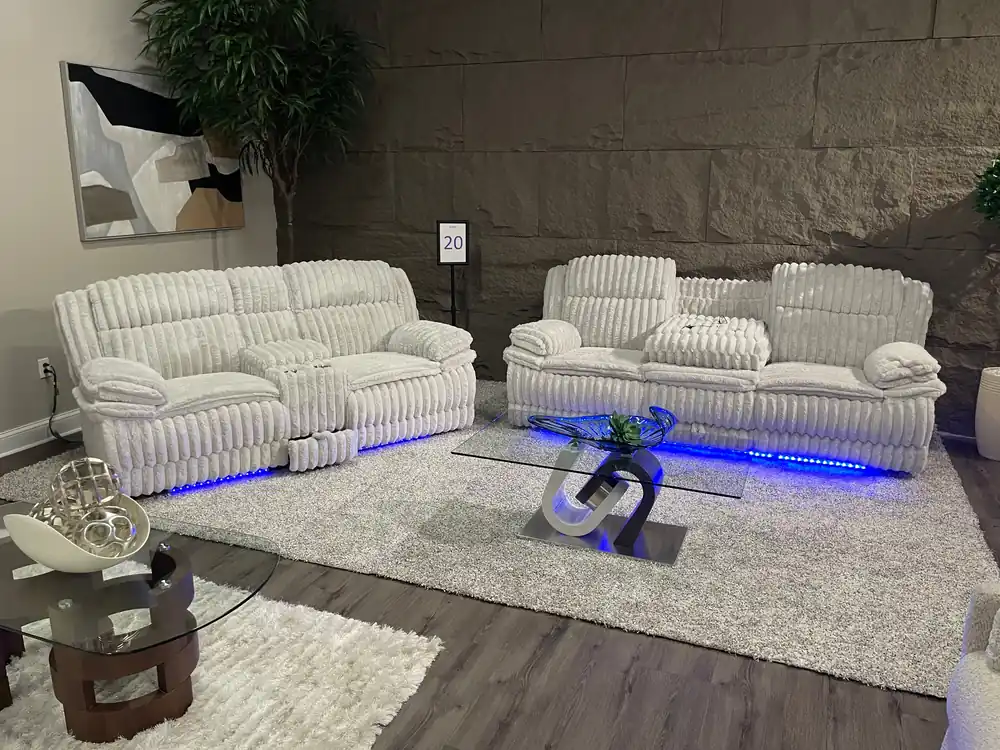 U8686 BLACK PWR REC SOFA W/ LED/PWR CON REC LS W/LED/PWR REC W/LED - Global Furniture USA