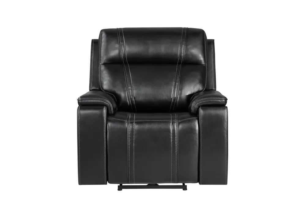 U8880 BLACK LEATHER POWER RECLINER - Global Furniture USA