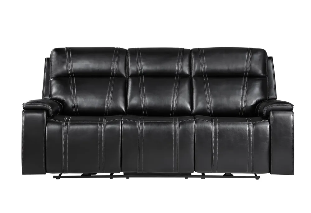U8880 BLACK LEATHER POWER RECLINING SOFA - Global Furniture USA