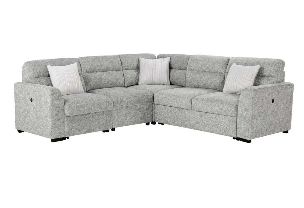 U9401 NICKEL SOFA BED SECTIONAL WITH 3 PILLOWS - Global Furniture USA