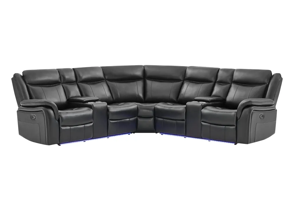 UM02 BLACK SECTIONAL - Global Furniture USA
