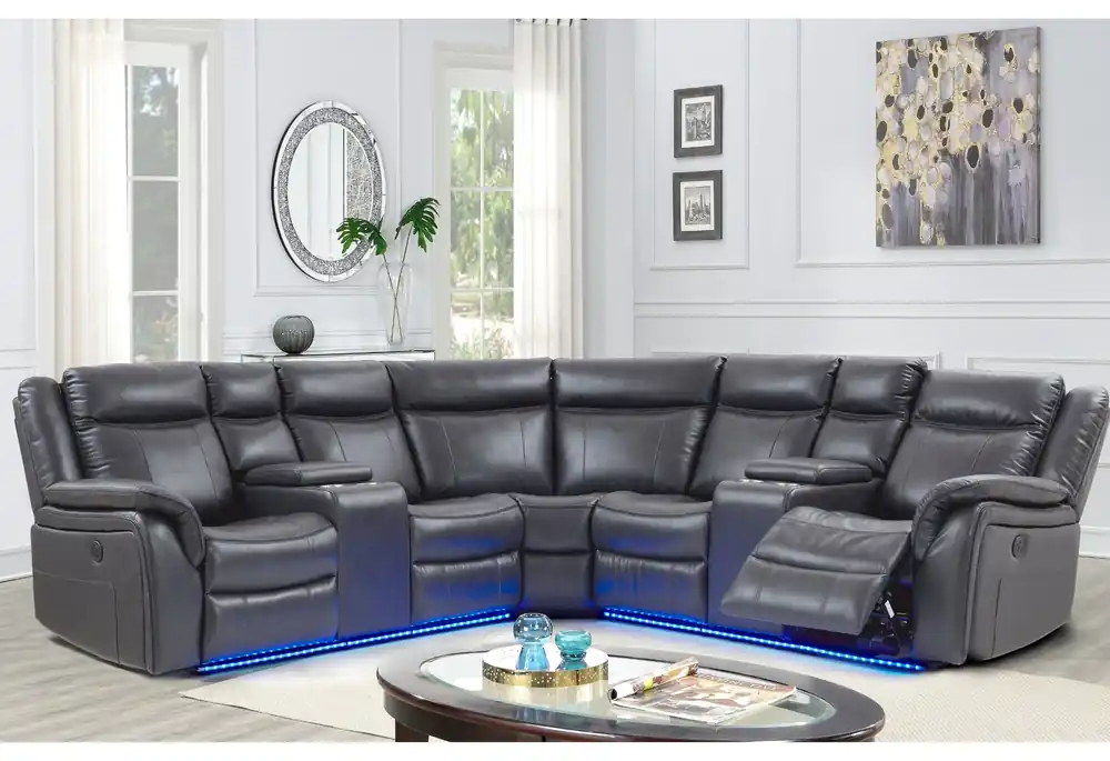 UM02 BLANCHE CHARCOAL SECTIONAL - Global Furniture USA