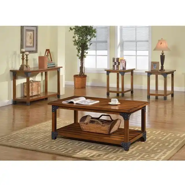 BOZEMAN Antique Oak 3 Pc. Table Set - FOA East