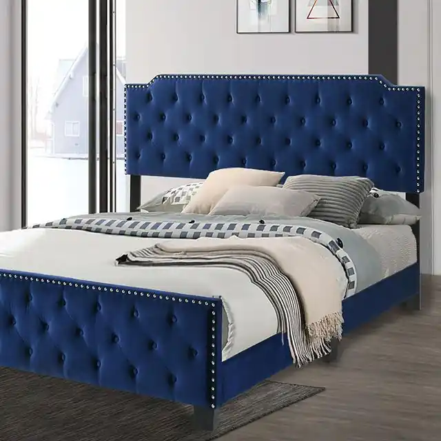 CHARLIZE Cal.King Bed, Navy - FOA East