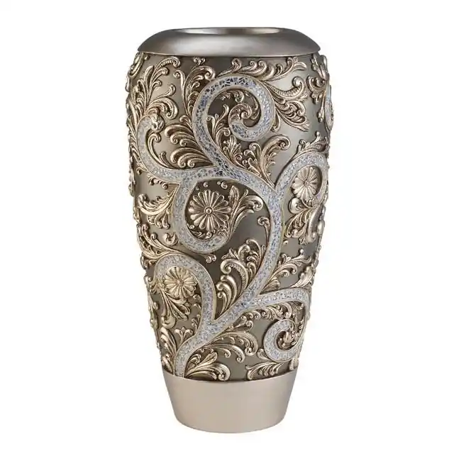 Estelle Champagne Silver Decorative Vase (2/CTN) - FOA East