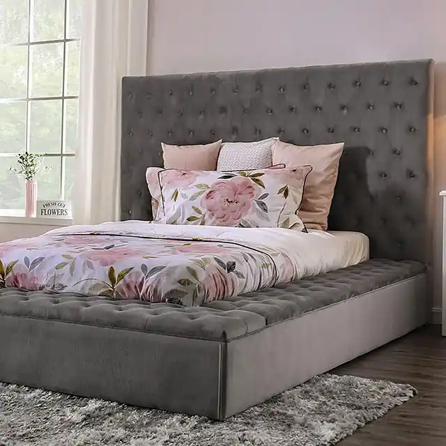 GOLATI Queen Bed, Gray - FOA East