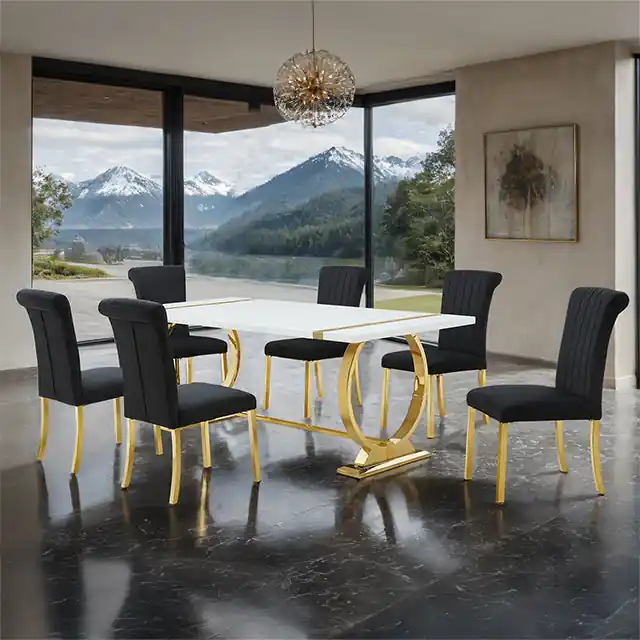 Holbaek 5 Pc 80" Dining Table Set - FOA East