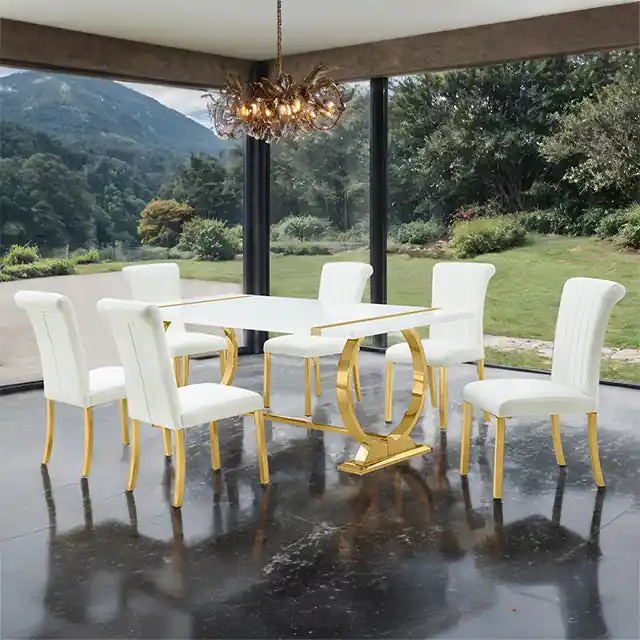 Holbaek 5 Pc 80" Dining Table Set - FOA East