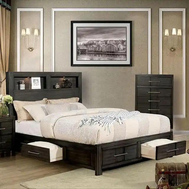 KARLA Queen Bed, Gray - FOA East