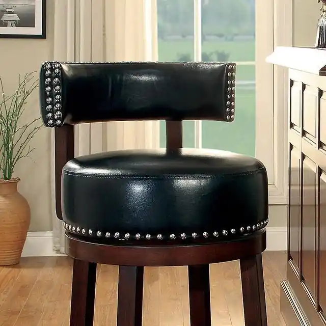 SHIRLEY Dark Oak/Black 29" Bar Stool - FOA East
