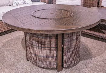 Monterey Point Outdoor Fire Pit Table - Ashley Furniture