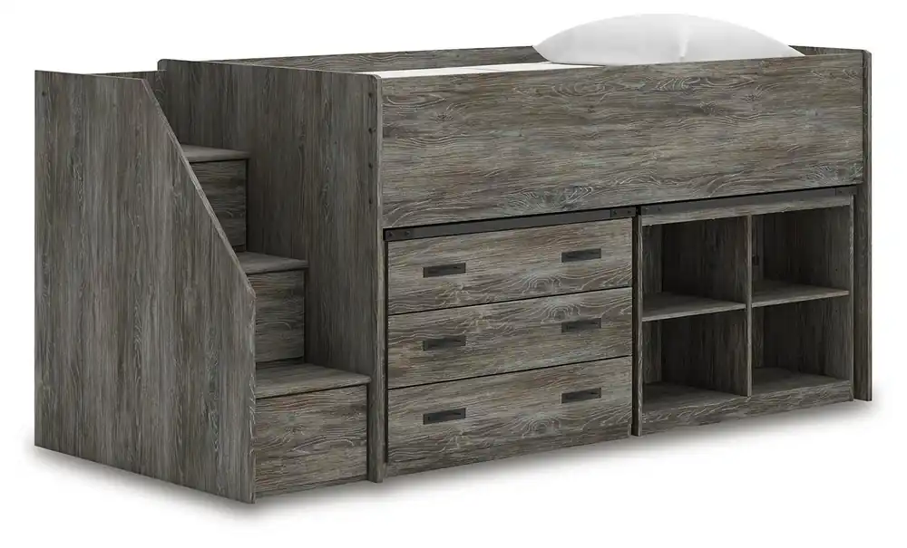 Frandern Loft Bed with Bookcase and Drawer Storage - Ashley Furniture