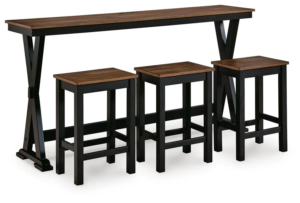 Wildenauer Counter Height Dining Table and 3 Barstools Set - Ashley Furniture