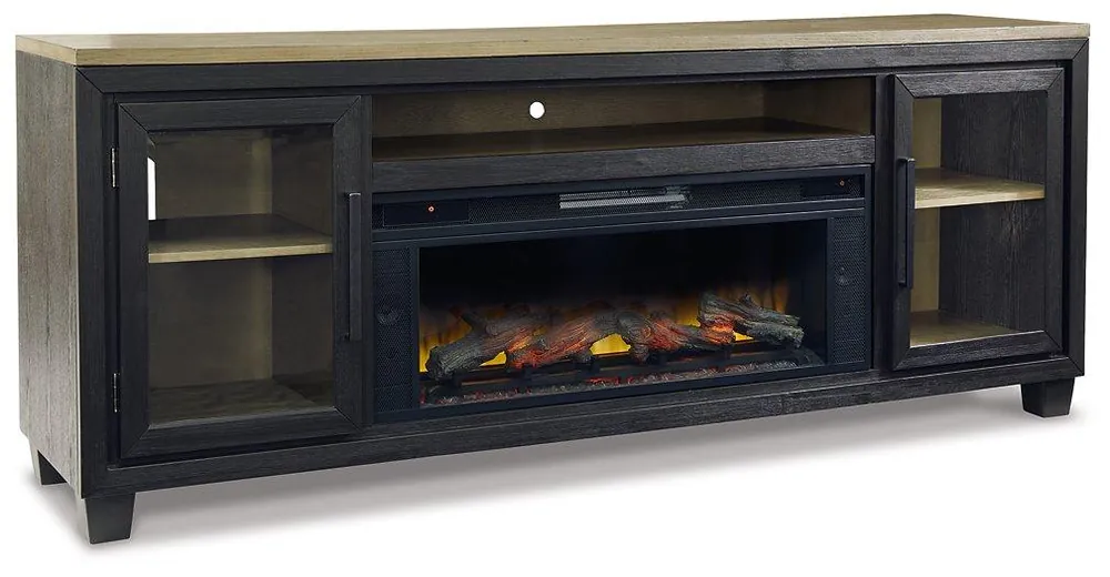 Foyland 83" TV Stand with Electric Fireplace - Ashley Furniture