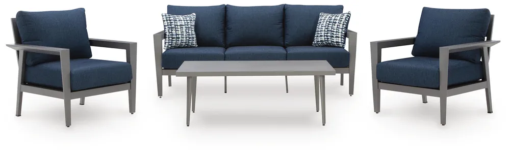 Gali Outdoor Sofa/Chairs/Table Set (Set of 4) - Ashley Furniture