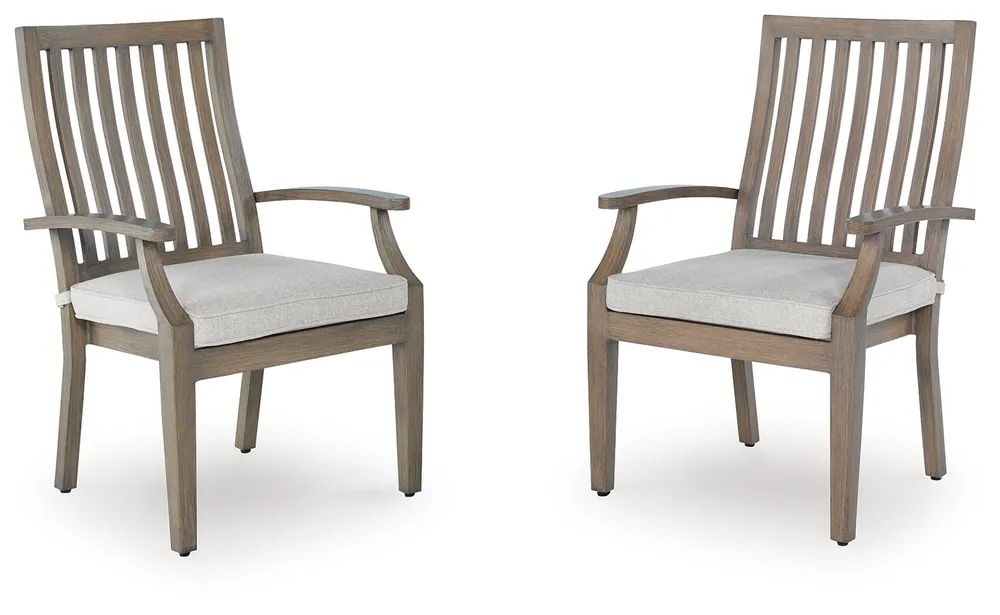 Rainier Ranch Outdoor Arm Chair with Cushion (Set of 2) - Ashley Furniture