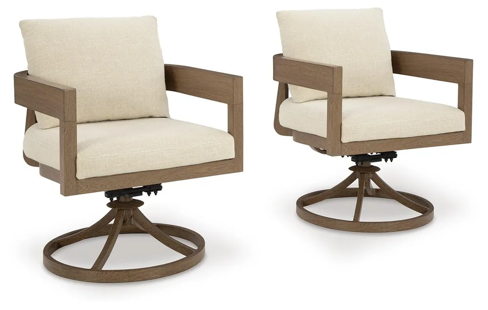 Serene Bay Outdoor Swivel Dining Chair with Cushion (Set of 2) - Ashley Furniture