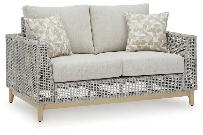 Seton Creek Outdoor Loveseat with Cushion - Ashley Furniture