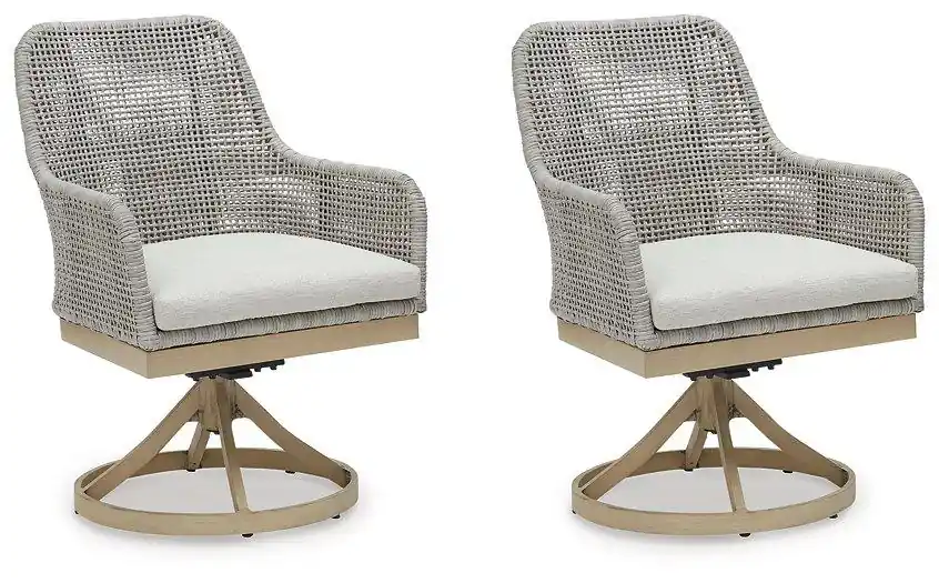 Seton Creek Outdoor Swivel Dining Chair (Set of 2) - Ashley Furniture