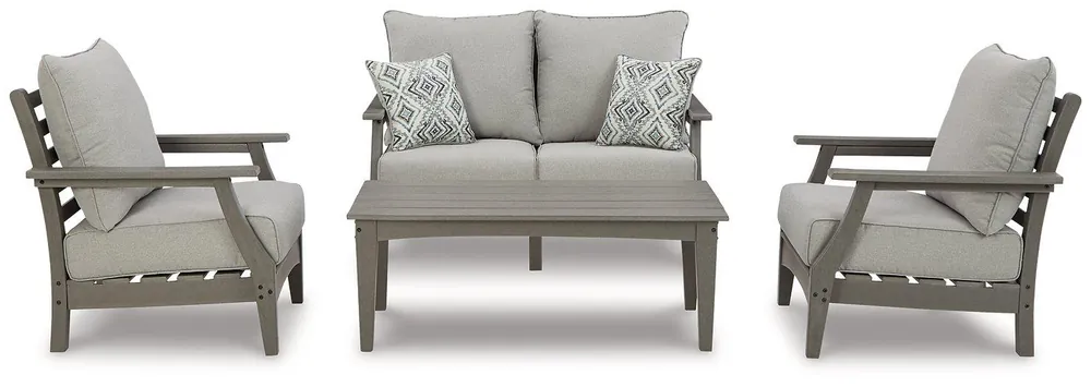 Visola Outdoor Loveseat Conversation Set - Ashley Furniture