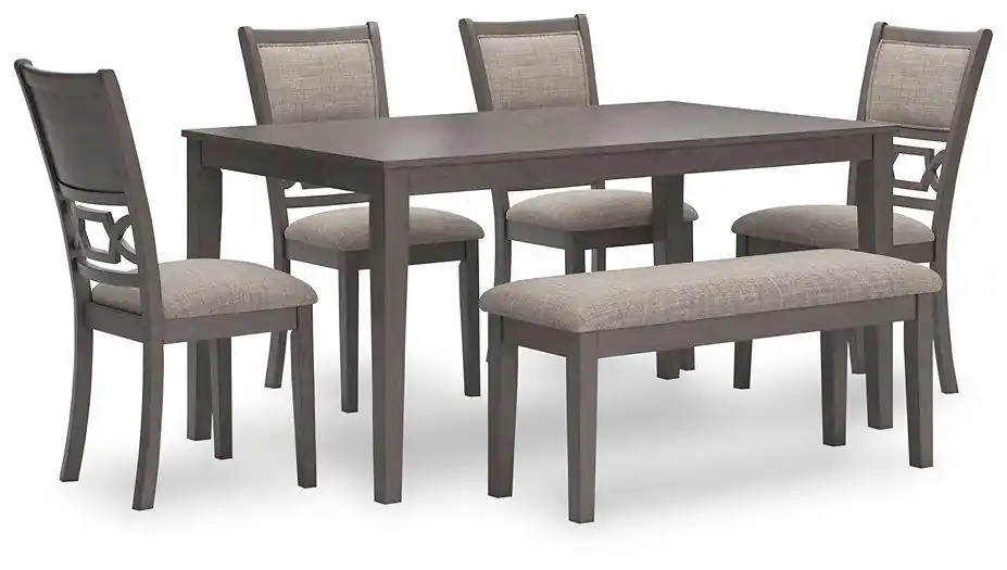 Wrenning Dining Table and 4 Chairs and Bench (Set of 6) - Ashley Furniture