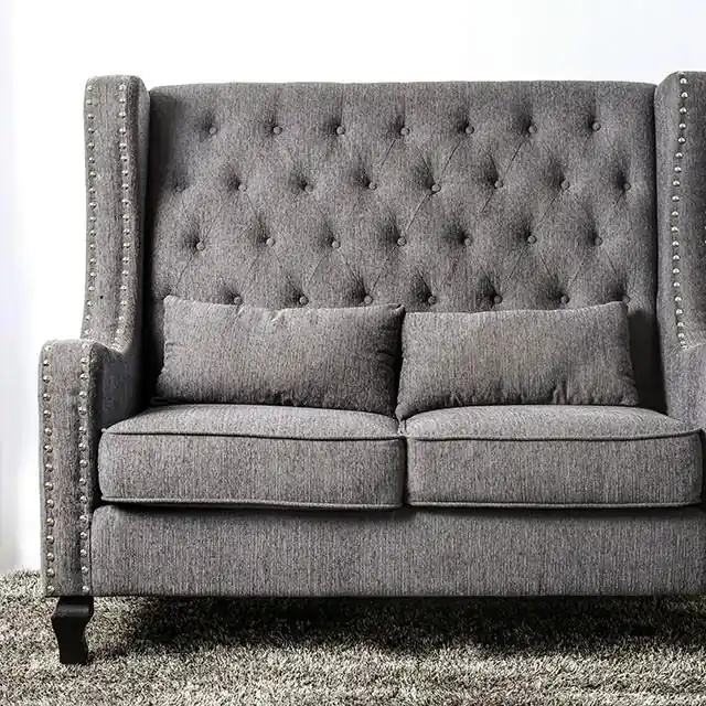 Alicante Love Seat Bench, Gray - FOA East