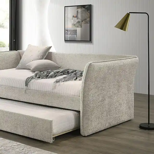 Yuri Twin Daybed w/ Trundle Beige - FOA East