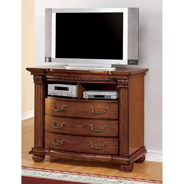 Bellagrand Antique Tobacco Oak Media Chest - FOA East