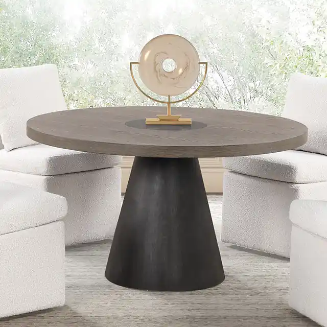 Broager 5 Pc Dining Table Set (White Caster Chairs) Rustic Oak - FOA East