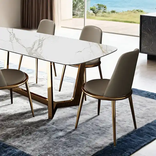 Norelli 7 Pc Dining Table Set Gold - FOA East