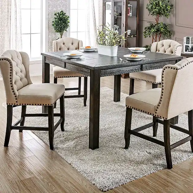 Sania 5 Pc Counter Ht Table Set Rustic - FOA East