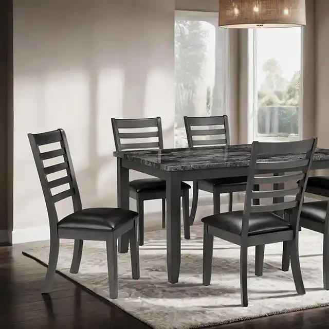 Adia 7 Pc Dinning Table Set Grey & Brown - FOA East