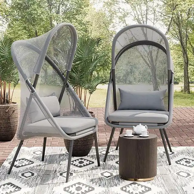 Alverta Foldable Chair Grey & Black (2/Ctn) - FOA East