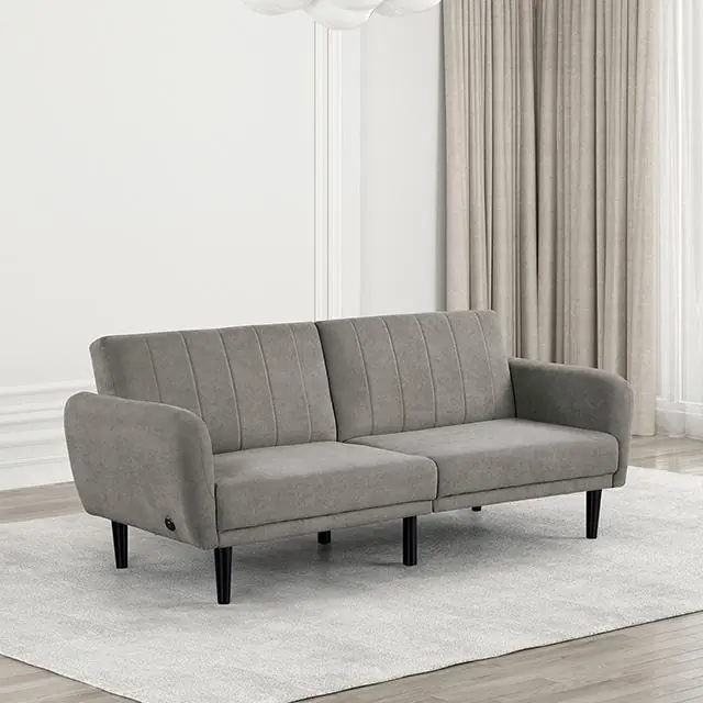 Aristide Futon Sofa Grey & Brown - FOA East