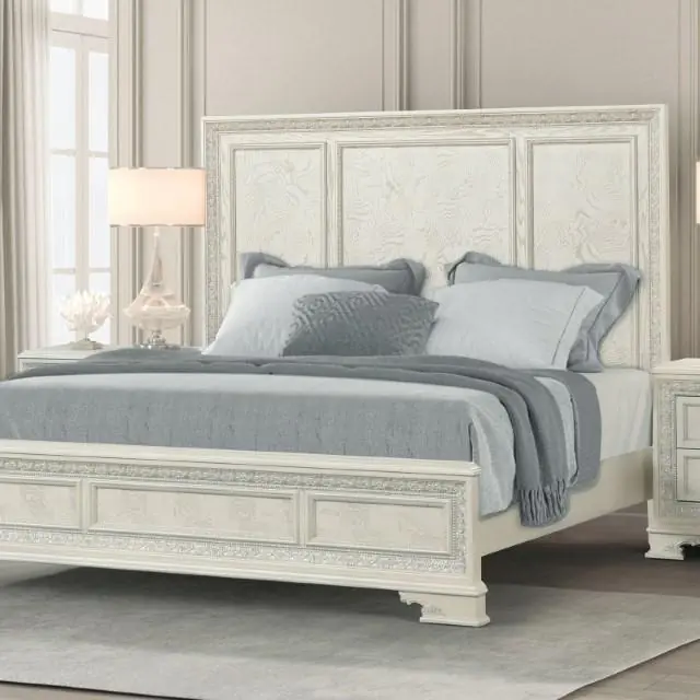 Stella Mia 4 Pc 5 Pc Queen Bedroom Set White - FOA East