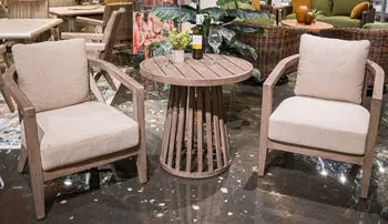 Joy Lagoon Outdoor Chairs with Cushions/Table (Set of 3) - Ashley Furniture