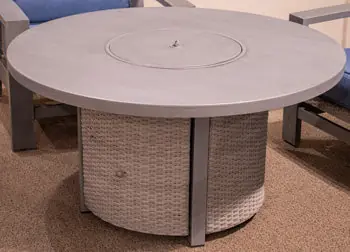 Half Moon Beach Outdoor Fire Pit Table - Ashley Furniture