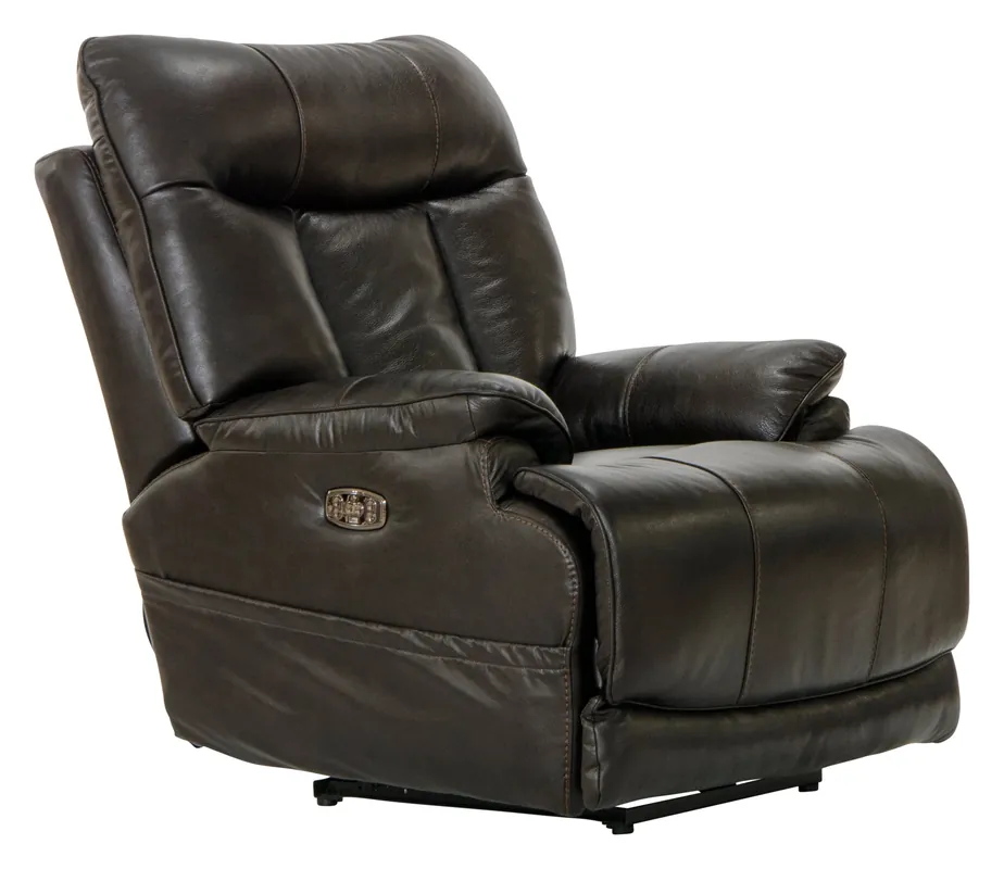 Naples Pwr Headrest w/Lumbar Pwr Lay Flat Recliner w/Ext Ottoman - Catnapper