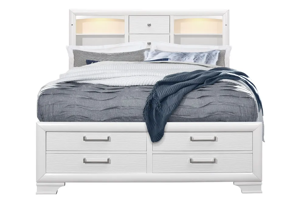 Jordyn White Bed - Global Furniture USA
