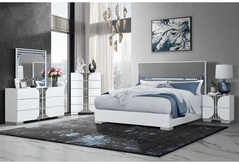 Talia White Bed Group - Global Furniture USA