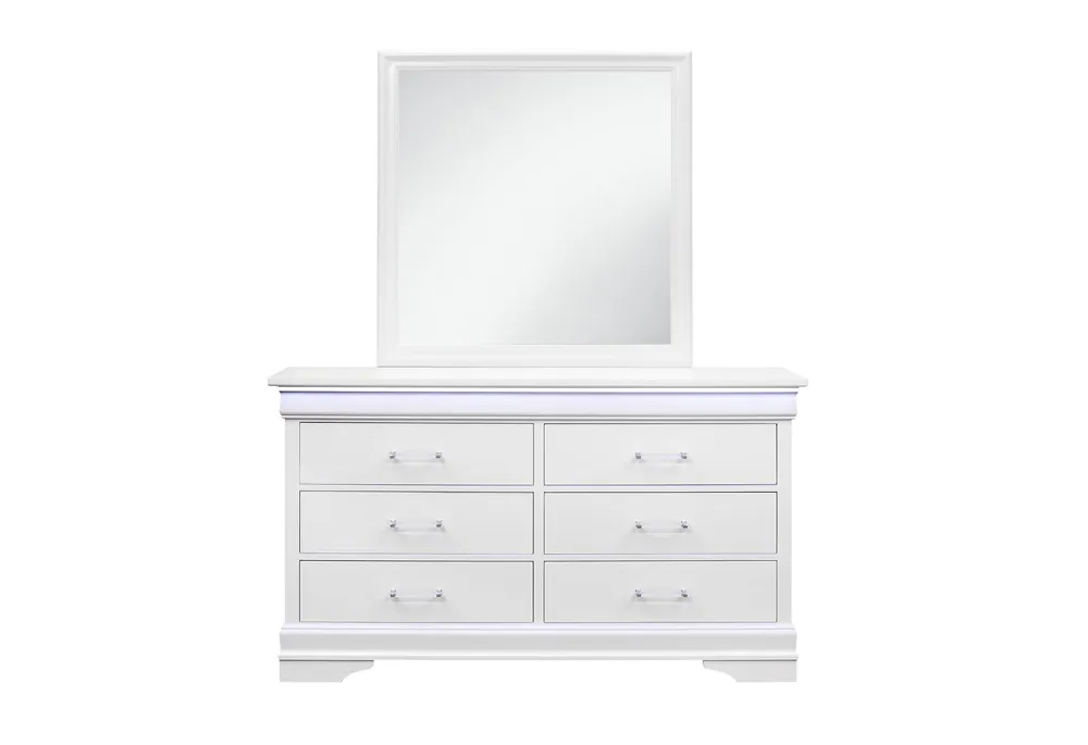CHARLIE WHITE DRESSER WITH LED - Global Furniture USA