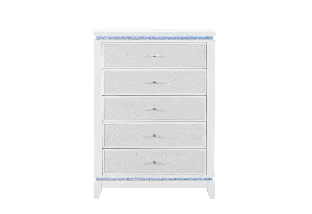 ALINA WHITE CHEST W/ LED - Global Furniture USA