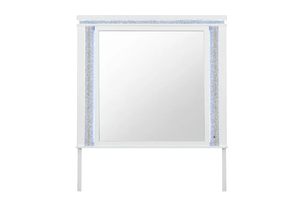 ALINA WHITE MIRROR WITH LED - Global Furniture USA