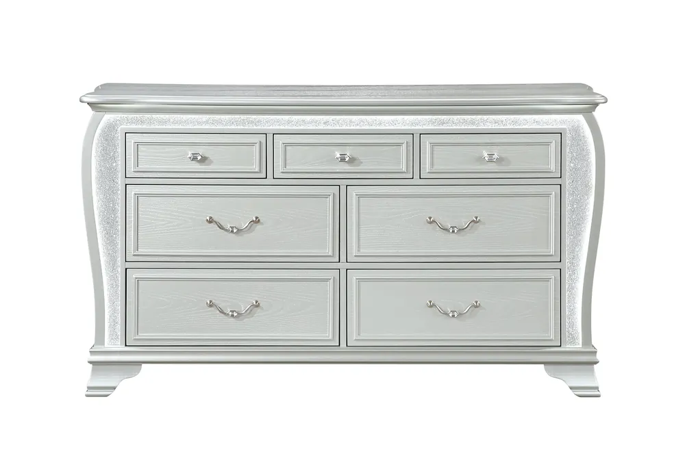 ARIA SILVER DRESSER WITH LED - Global Furniture USA