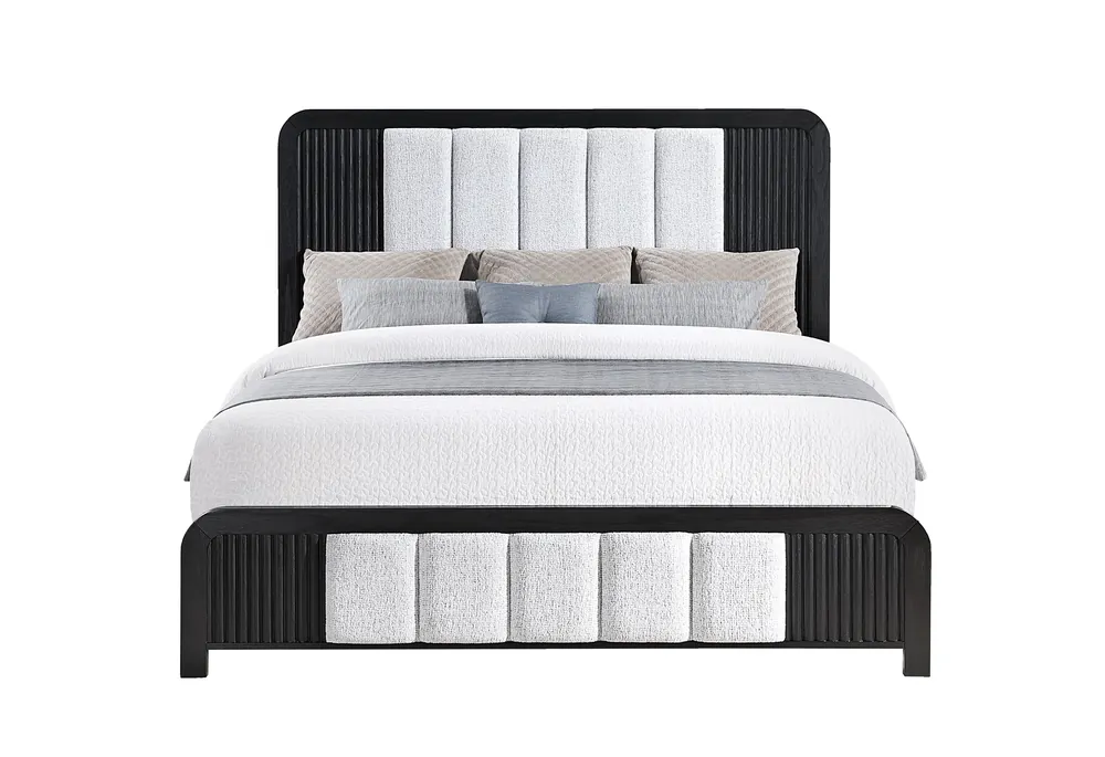 BECKETT WHITE/BLACK KING BED - Global Furniture USA