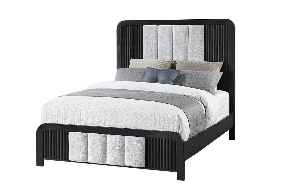 BECKETT WHITE/BLACK QUEEN BED - Global Furniture USA